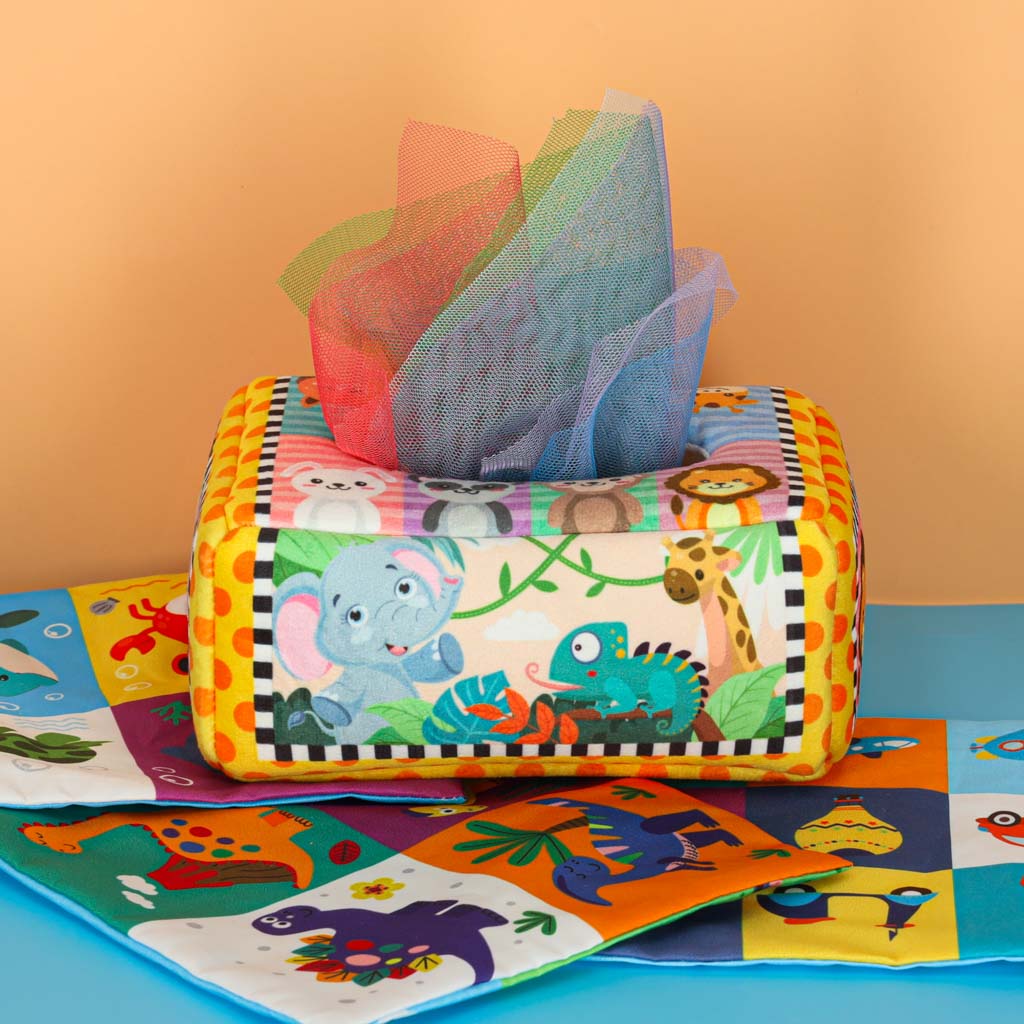 Sorter Tissue Box Sensory Montessori Plush Numbers Letters