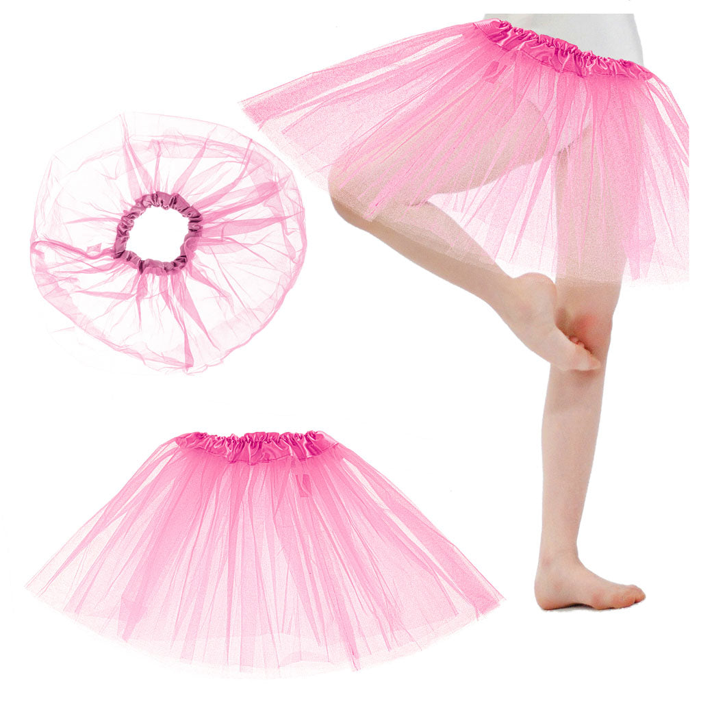Tyllkjol Tutu Kostym Kostym Rosa