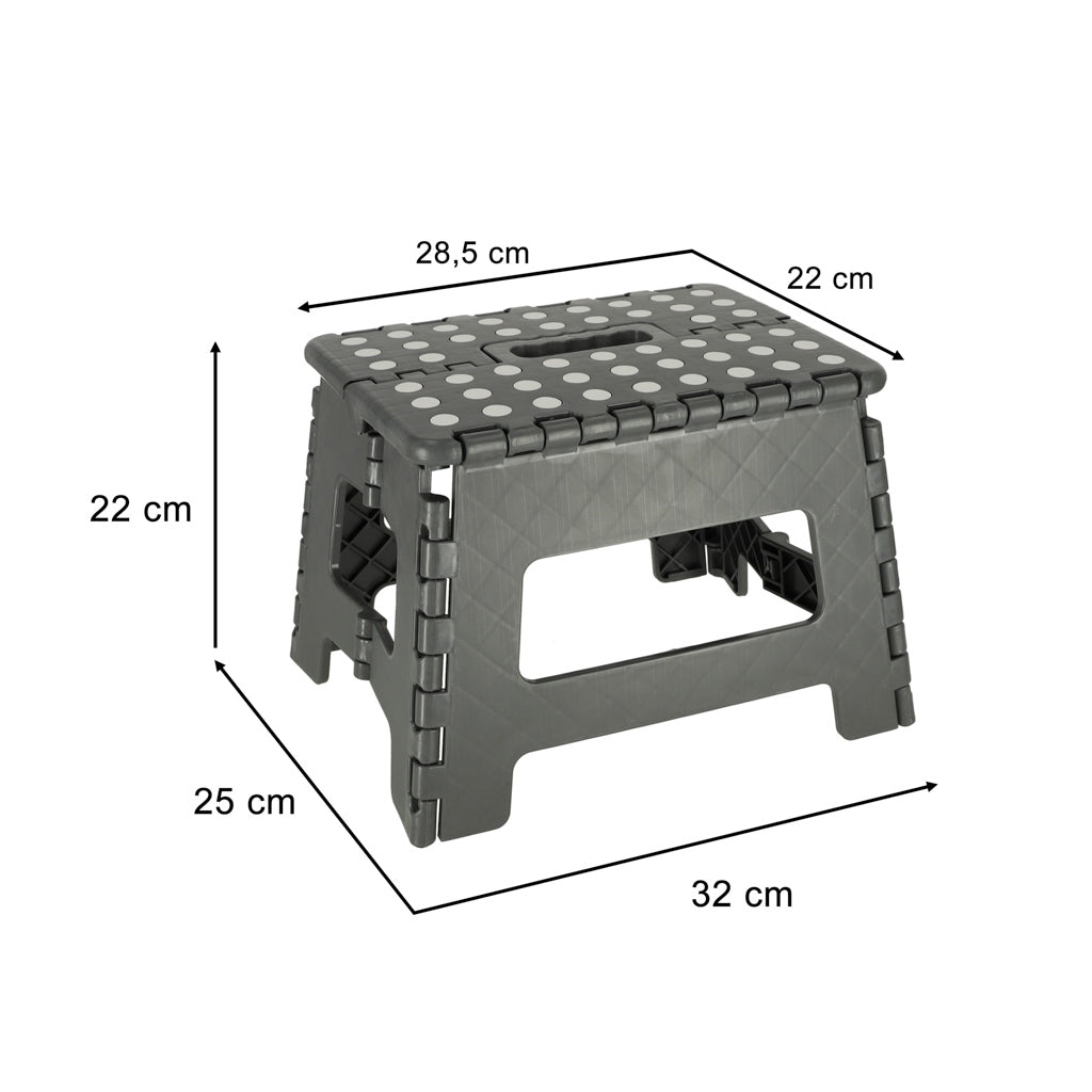 Non-slip Folding Stool 22cm Dark Grey