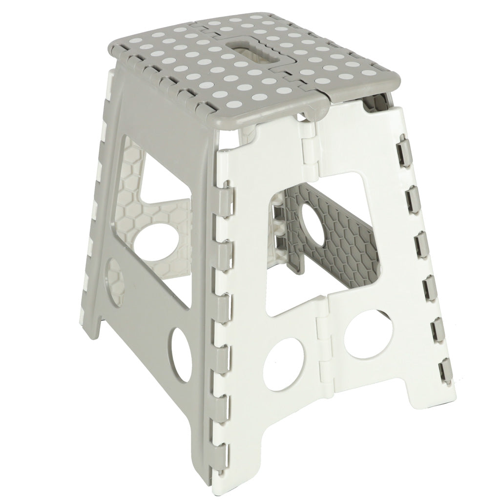 Non-slip Folding Stool High 39cm Light Grey