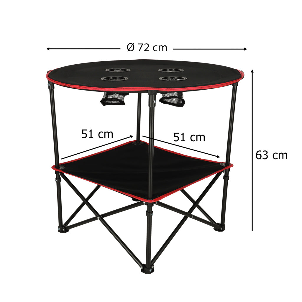 Travel Table Folding With Cover Black