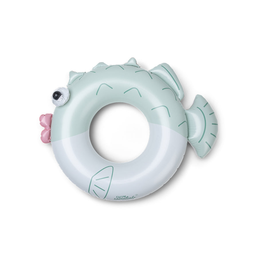 Swim Essentials Swim Ring - Green - Puck Pufferfish - Fish - Ø 95 Cm
