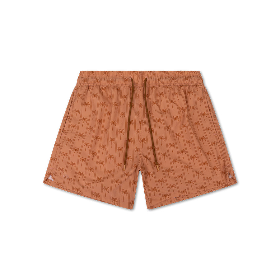 Swim Essentials Swim Shorts - Brown - Palm Stripe - Adult