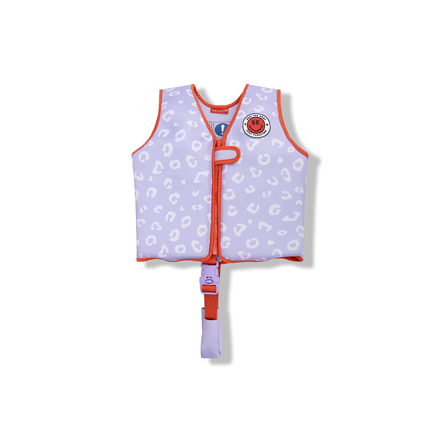 Swim Essentials Swim Vest - Lila Leopard - 3/6 Years