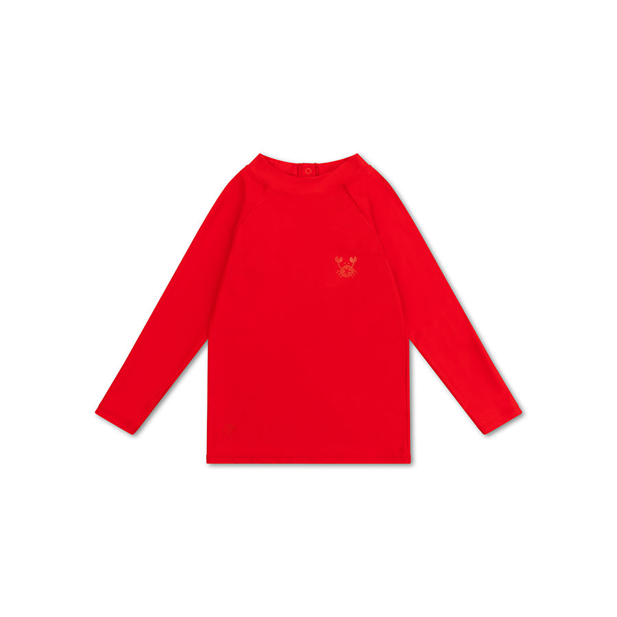 Swim Essentials Swimming T-shirt - Long Sleeve - Red - Crabby