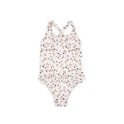 Swim Essentials Badedragt piger - Khaki - Leopard