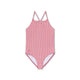 Swim Essentials Swimsuit Girls - Red/white Striped - Daisy Flower