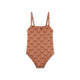 Swim Essentials Swimsuit Girls - Brown - Palm Stripe