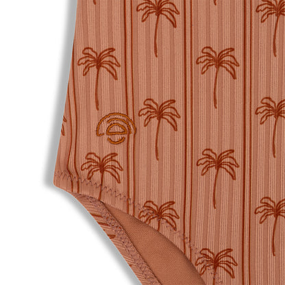 Swim Essentials Swimsuit Girls - Brown - Palm Stripe