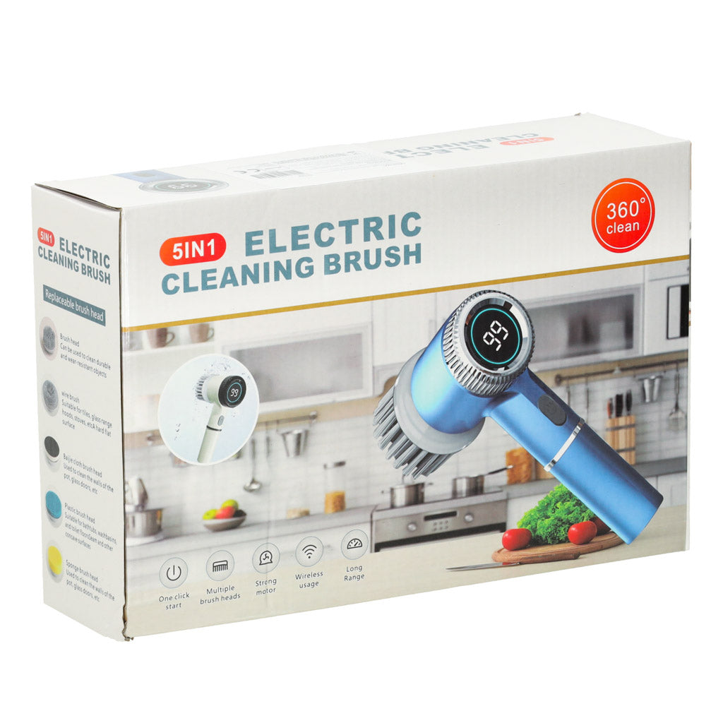 Brush Electric Washer 5-in-1 For Bathroom Floor Grout Pool Led Cleaner