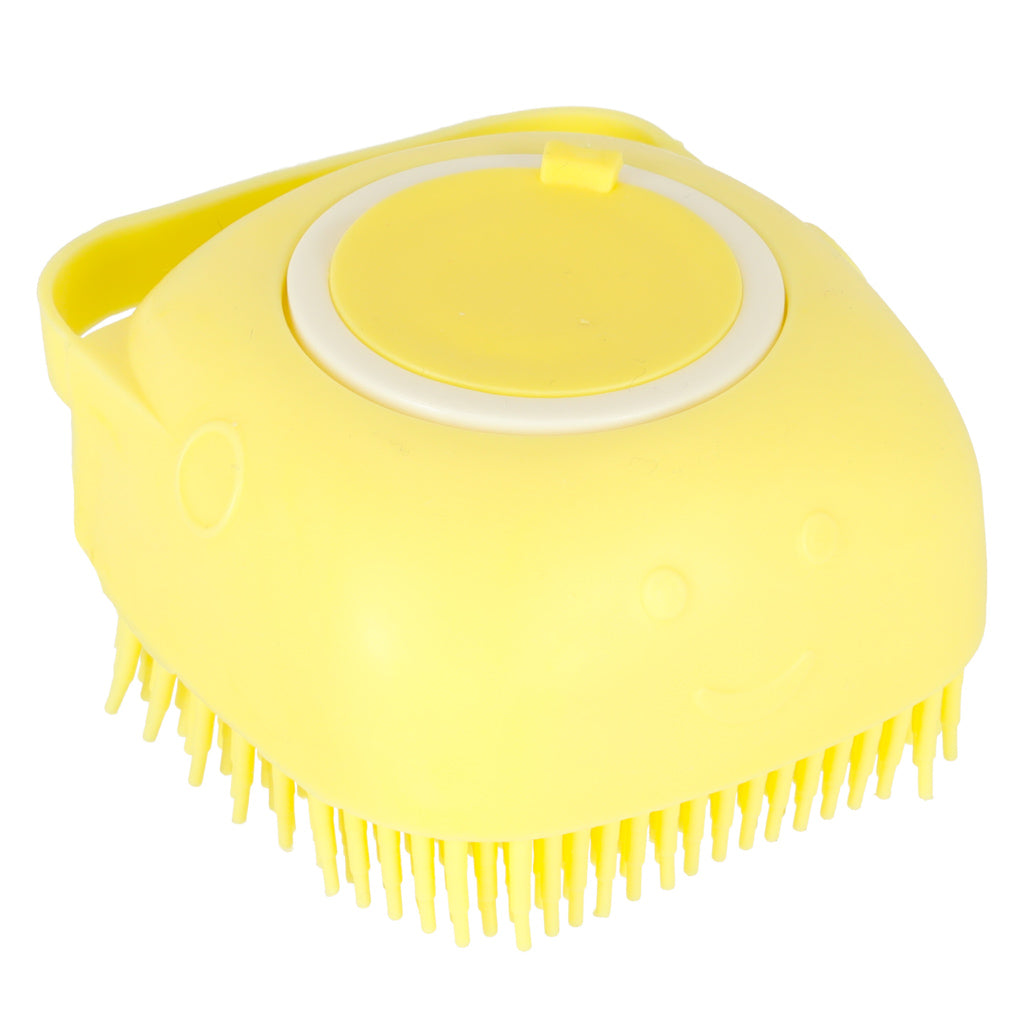 Cepillo De Silicona Para Lavar Perros Gatos Amarillo