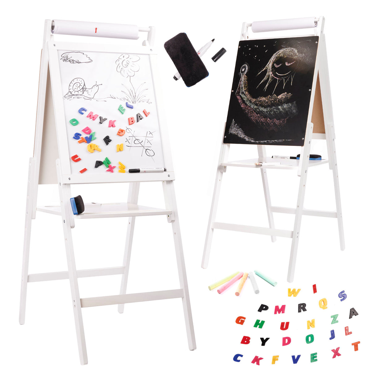 Wooden Magnetic Chalkboard White Large Xxl