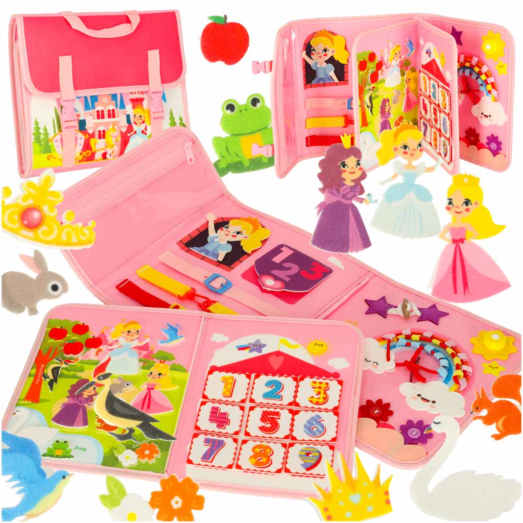 Sensory Sensory Montessori Manipulative Board Backpack Case Pink