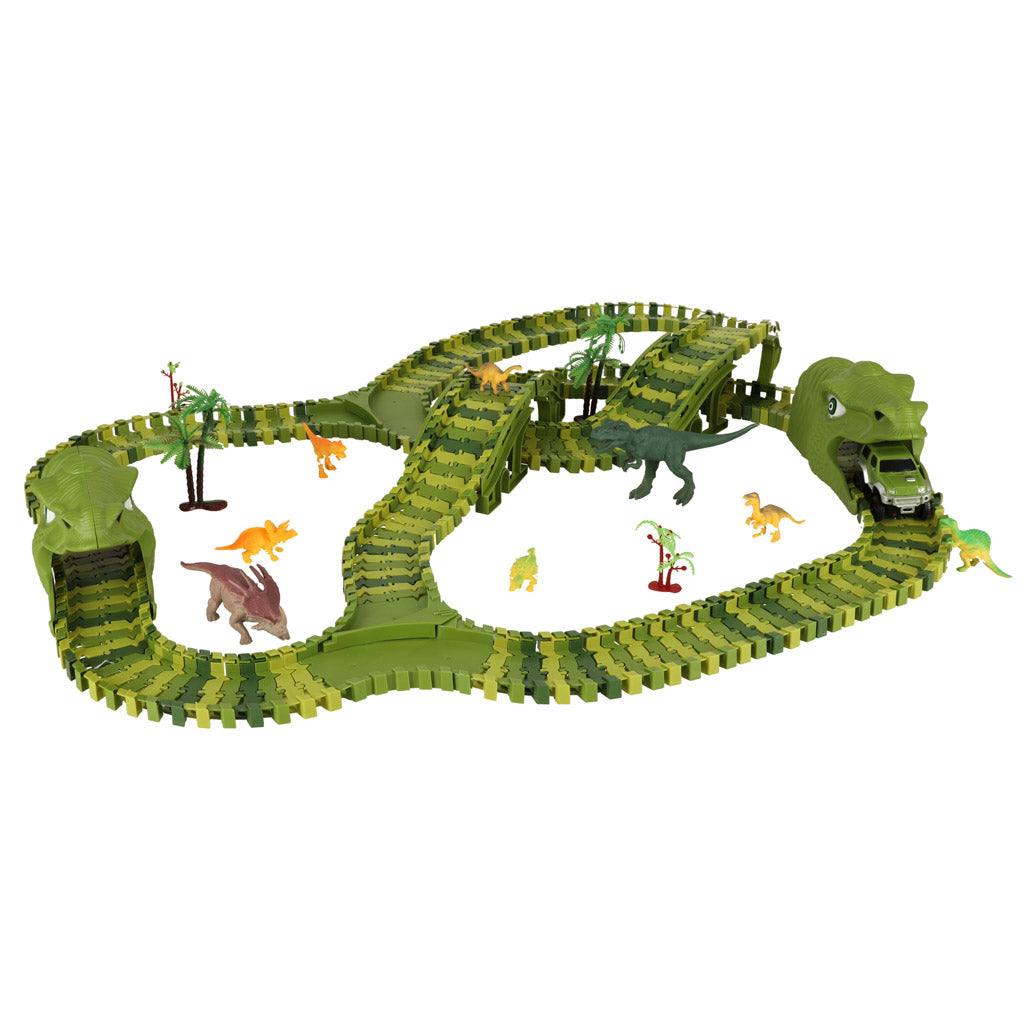Pista de carreras Dinosaurios Coches 240 Elementos
