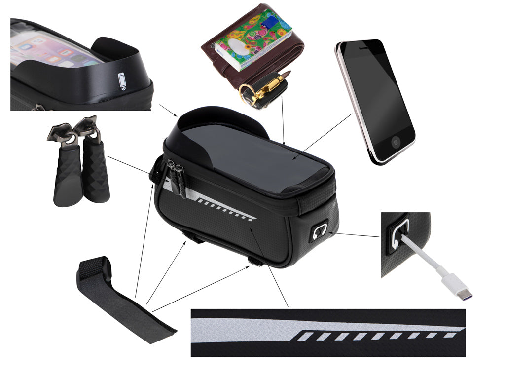 Bike Bag Pannier Waterproof Phone Holder