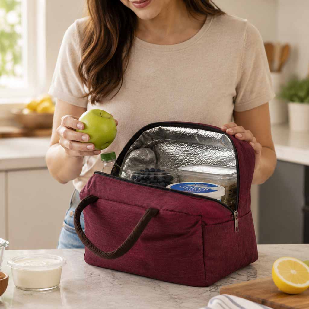 Thermal Insulation Bag Breakfast Lunch Red