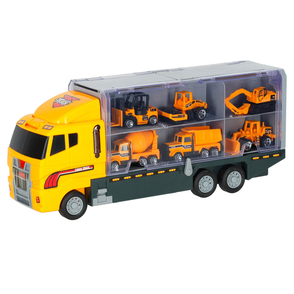 Transporter Truck Tir Launcher + Metallautos Baumaschinen