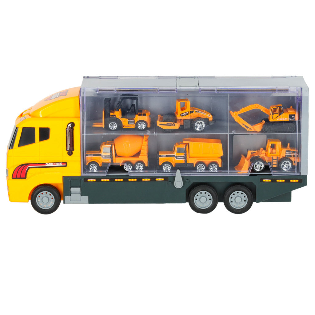 Transporter Truck Tir Launcher + Metallautos Baumaschinen