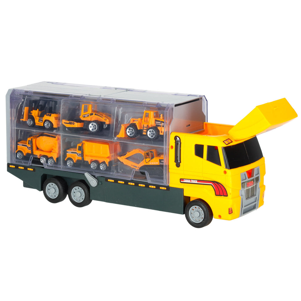 Transporter Truck Tir Launcher + Metallautos Baumaschinen