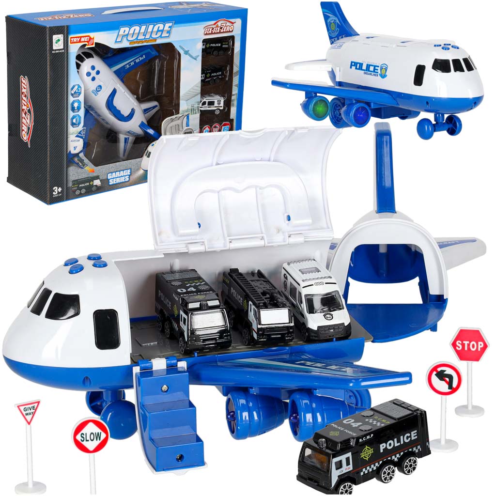 Transporter Plane + 3 Cars Police
