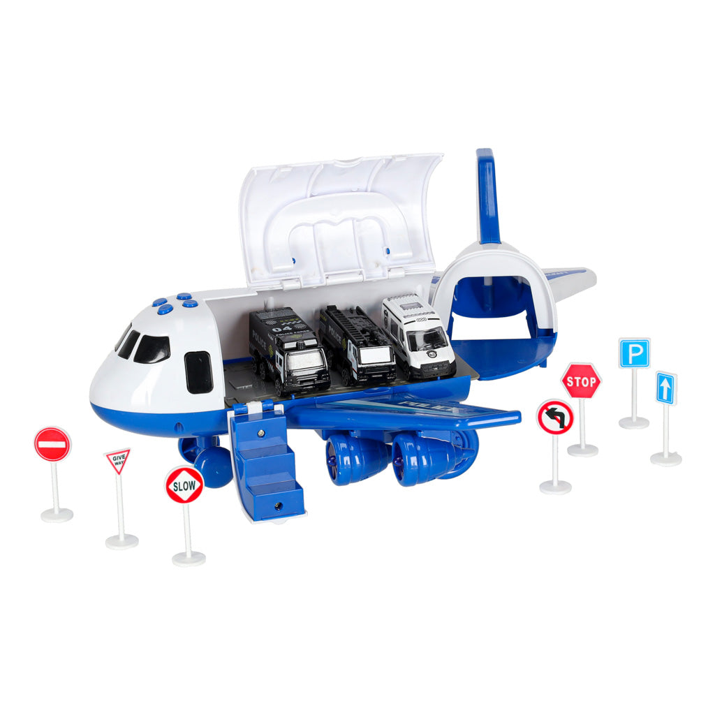 Transporter Plane + 3 Cars Police