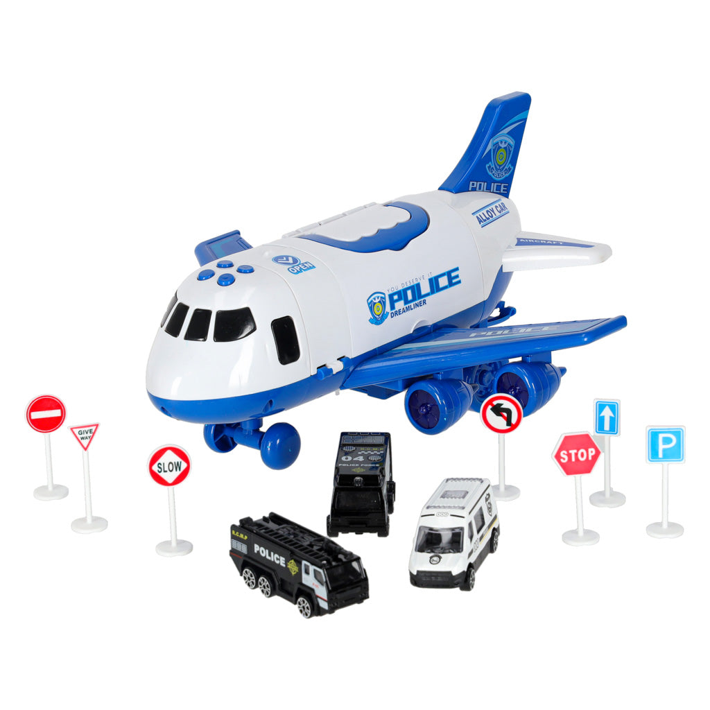 Transporter Plane + 3 Cars Police