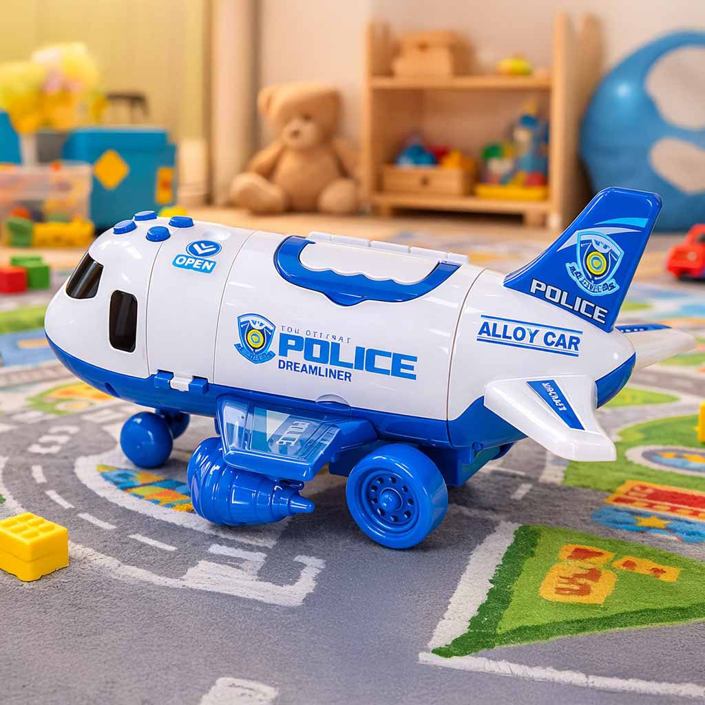 Transporter Plane + 3 Cars Police