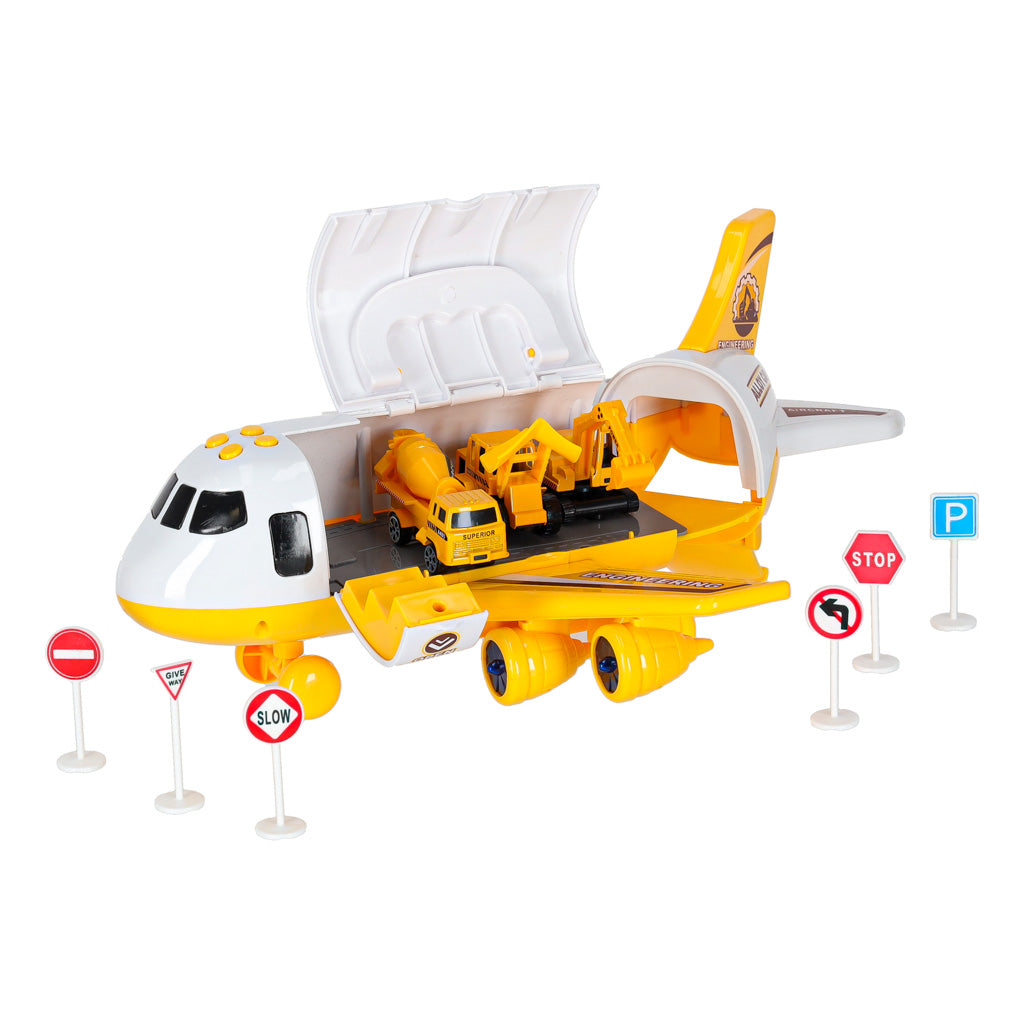 Transporter Plane + 3 Cars Construction Vehicles