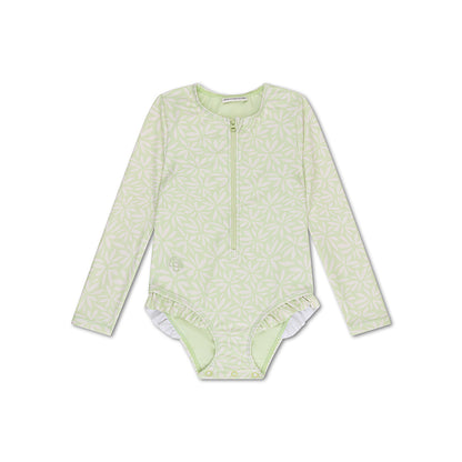 Costume da bagno per ragazze Swim Essentials UV con maniche - Verde - Matcha