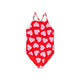 Swim Essentials Swimsuit Girls - Red - Hearts