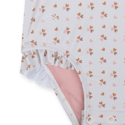 Swim Essentials Uv Swimsuit Girls With Long Sleeves - Old Pink - Cozy Hearts