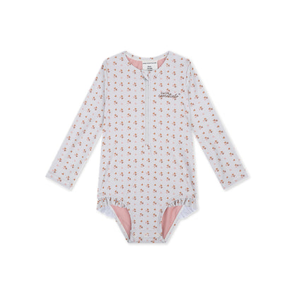 Swim Essentials Uv Swimsuit Girls With Long Sleeves - Old Pink - Cozy Hearts