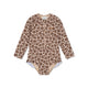 Swim Essentials Uv Swimsuit Girls With Long Sleeves - Orange - Wild Flower