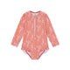 Swim Essentials Uv Swimsuit Girls With Long Sleeves - Red - Lobster Bay