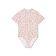 Бански костюм Swim Essentials за момичета с къси ръкави - бежов - леопард
