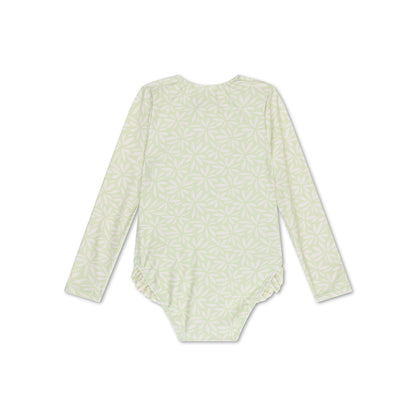 Swim Essentials Uv Swimsuit Girls With Sleeves - Green - Matcha