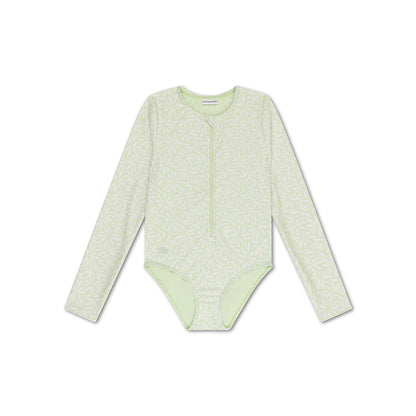 Swim Essentials Uv Swimsuit Girls With Sleeves - Green - Matcha
