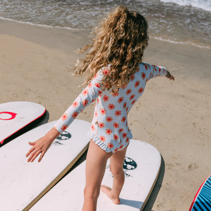 Swim Essentials Uv Swimsuit Girls With Sleeves - Multicolor - Floral Love