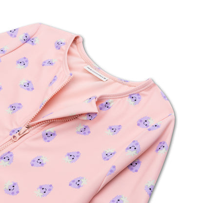 Swim Essentials Uv Badedragt piger med ærmer - Pink/lilla - Blackberry