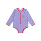 Swim Essentials Uv Swimsuit Girls With Sleeves - Purple - Pure Tones