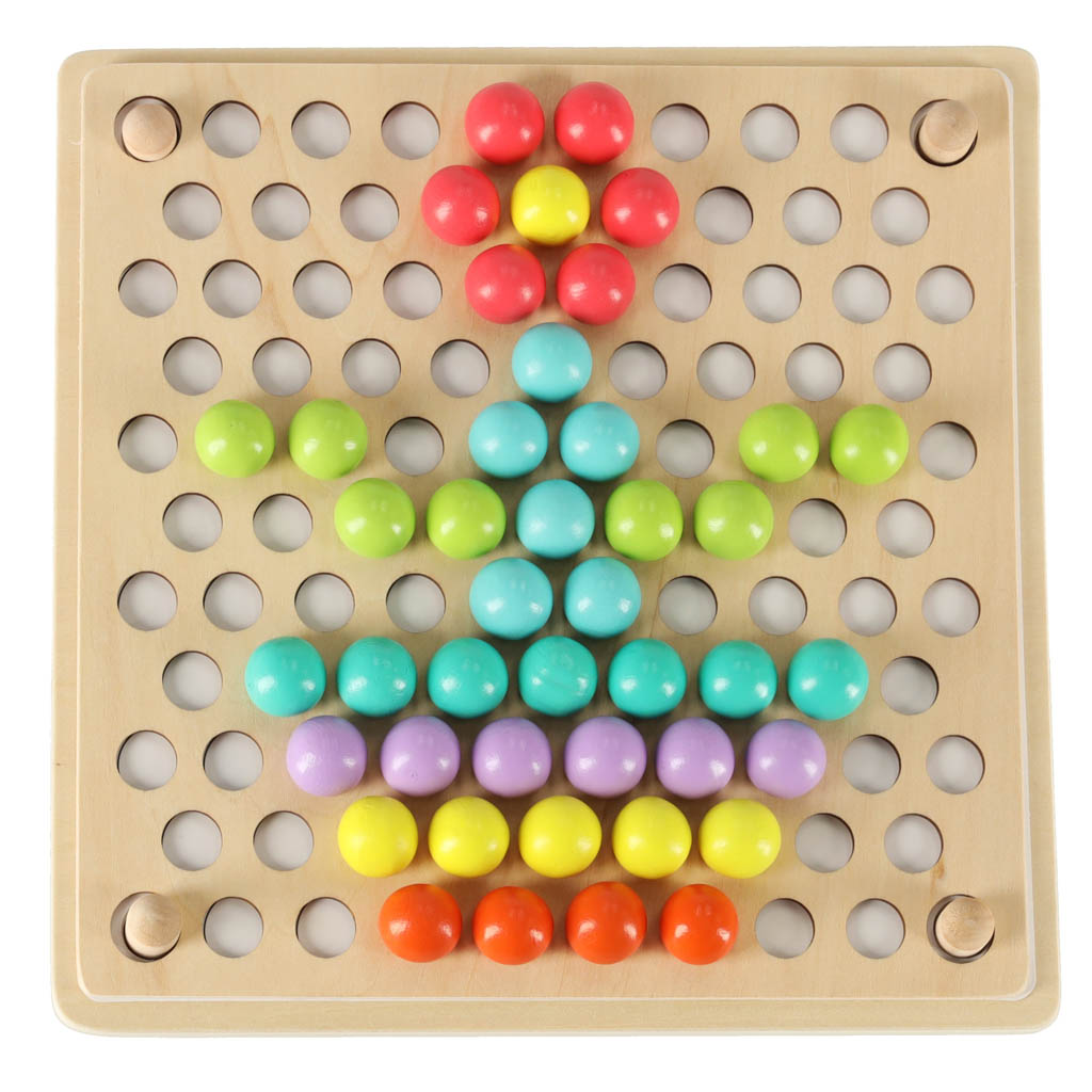 Puzzle éducatif en mosaïque de boules de perles Montessori 77el.