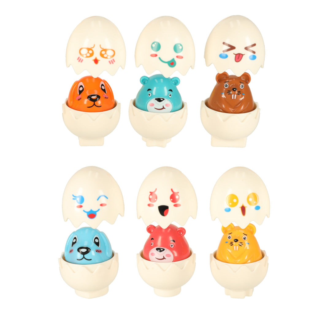Educational Puzzle Sorter Match Shapes Eggs Montessori Animals 6 Pcs