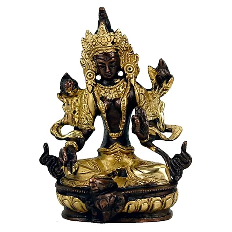 Green Tara Brass/golden Small - 624 G; 13 Cm