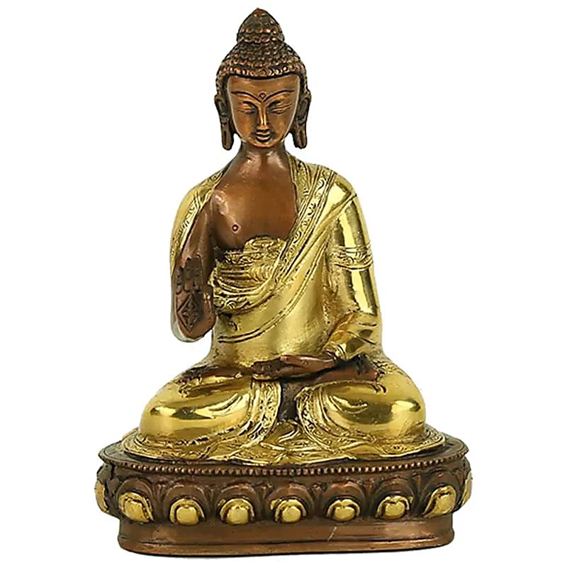 Statua del Buddha che insegna 2 colori - 1626 G; 20 cm