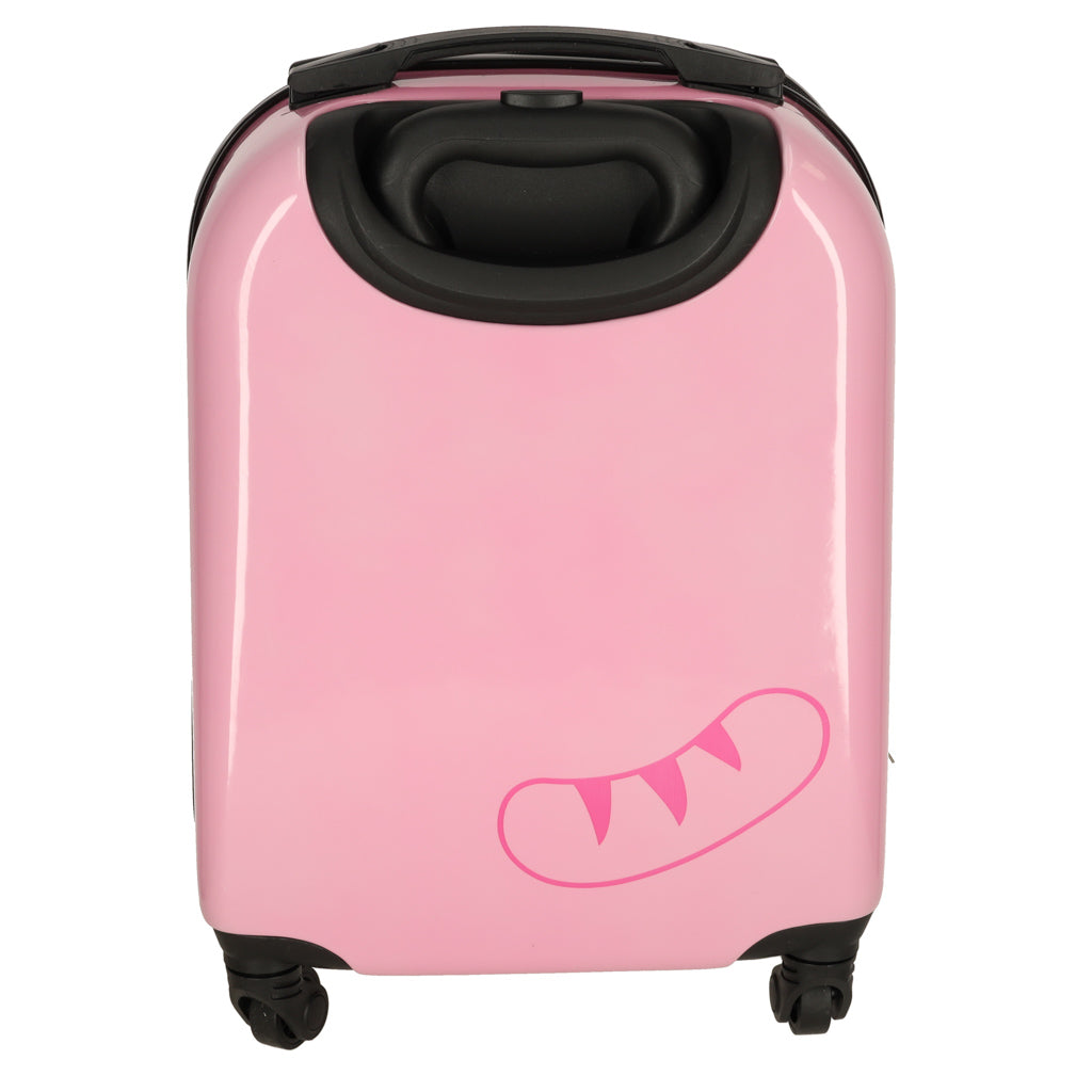 Children's Travel Suitcase On Wheels Cat Pink