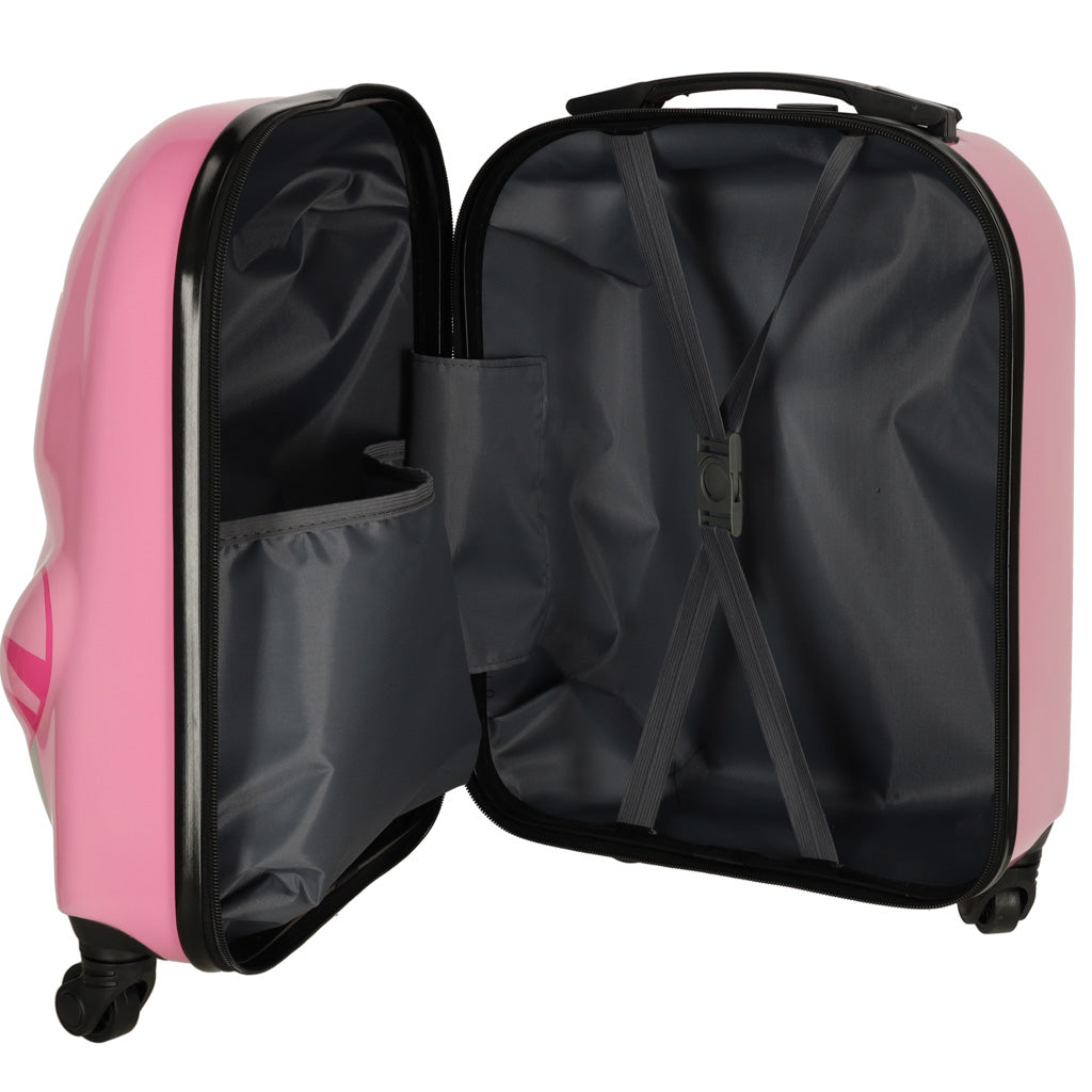 Children's Travel Suitcase On Wheels Cat Pink