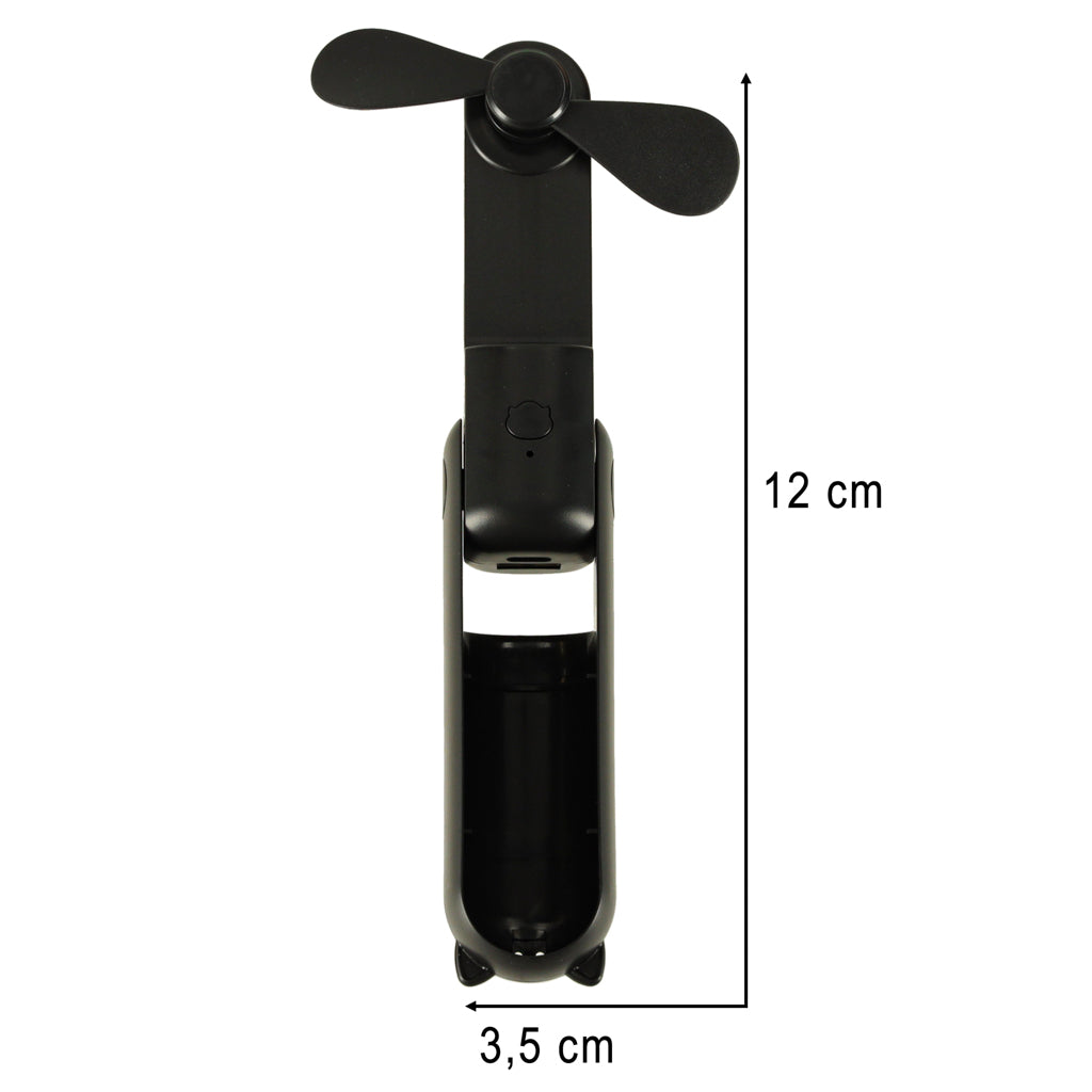 Ventilatore da scrivania Mini mulino a vento pieghevole portatile USB portatile nero