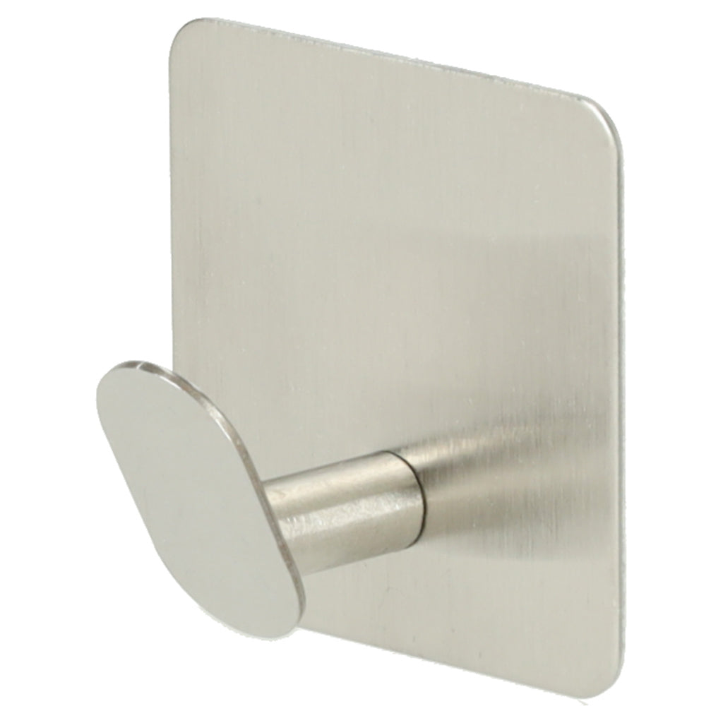 Juego de 4 perchas de pared para baño plateadas autoadhesivas
