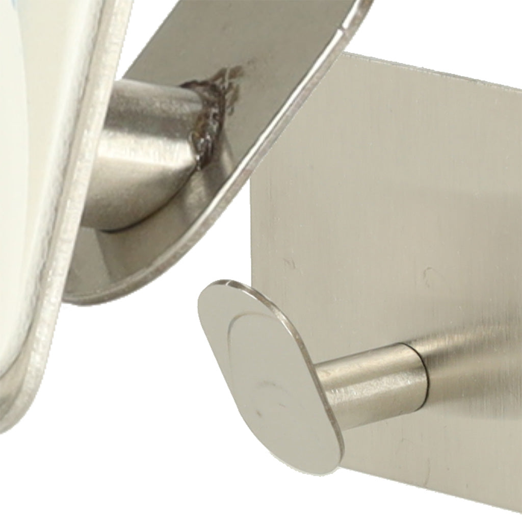 Self-adhesive Silver Bathroom Wall Hangers Set Of 4 Pieces