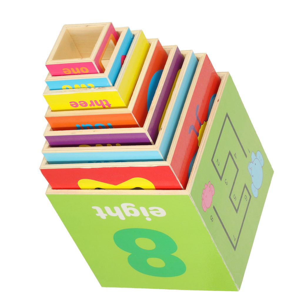 Educational Wooden Tower Sorter Shapes Learning To Count 71cm Xxl